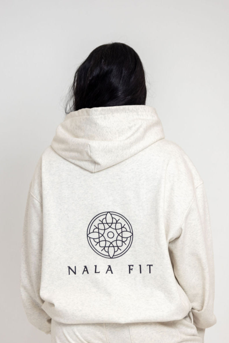 Sahara Hoodie - Desert Sand
80% cotton, 20% polyester
440gsm cotton 
Made in China 
Hand wash
Pull-on styling
Attached hood with front and back printed logo 
Front pocket 
Oversized weighted  jersey fabric